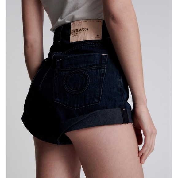 ONE TEASPOON FOX BLACK LE LOOP BANDITS HIGH WAIST DENIM SHORTS - Picture 1 of 7